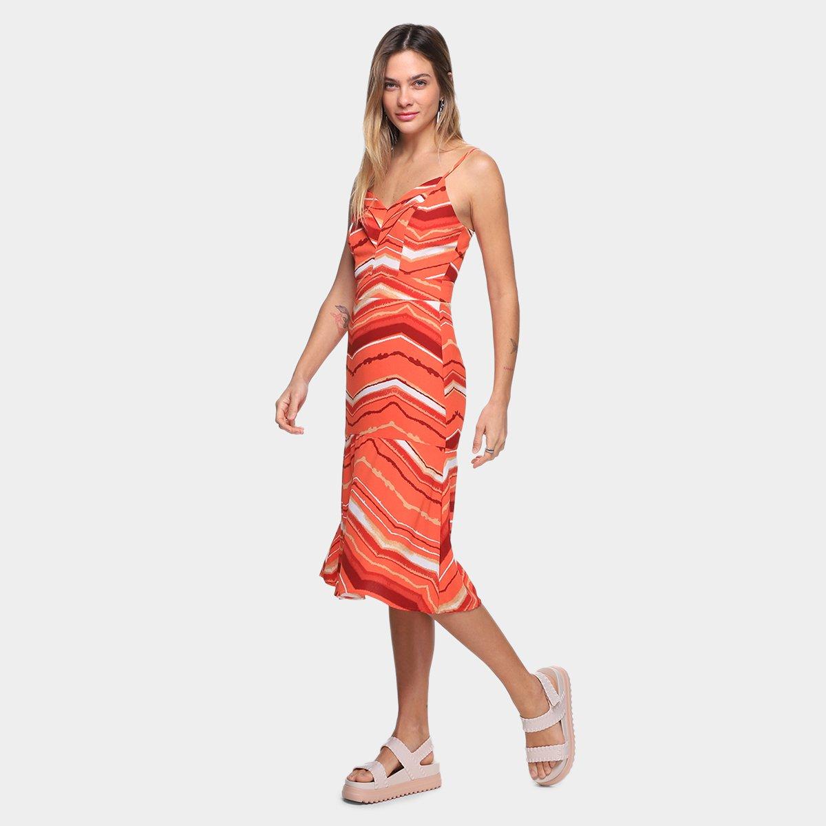 Vestido Influencer Midi Com Pregas Estampado - 1