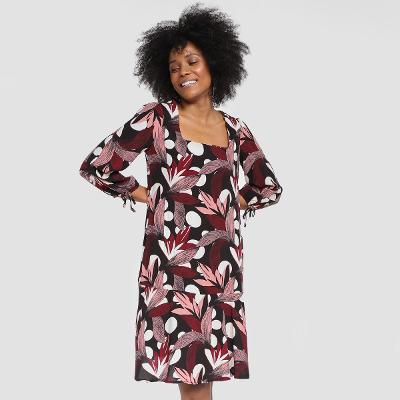 Vestido Curto The Style Box Manga Longa Babados