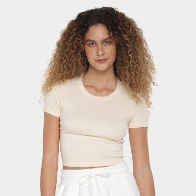 Blusa Hering Cropped Canelada Feminina
