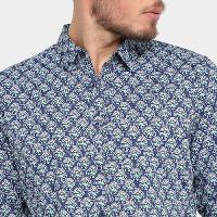 Camisa Manga Longa Pacific Blue Estampada Masculina - 3