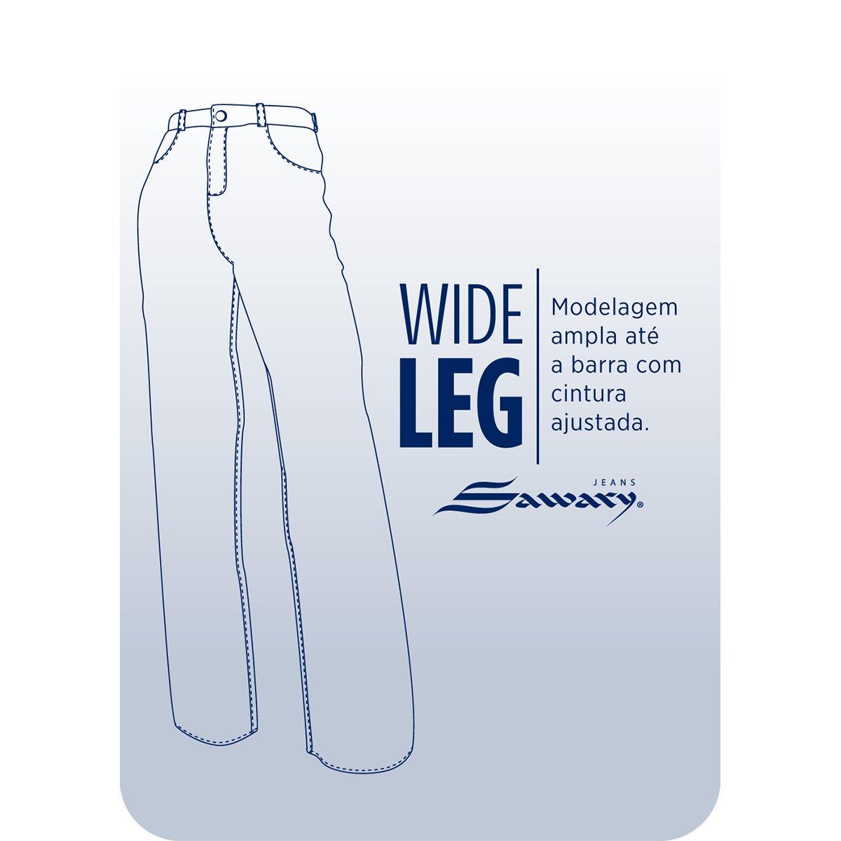 Calça Jeans Wide Leg Destroyed Cós Diferenciado Cintura Alta Feminina - 5