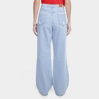 Calça Jeans Wide Leg Destroyed Cós Diferenciado Cintura Alta Feminina - 2