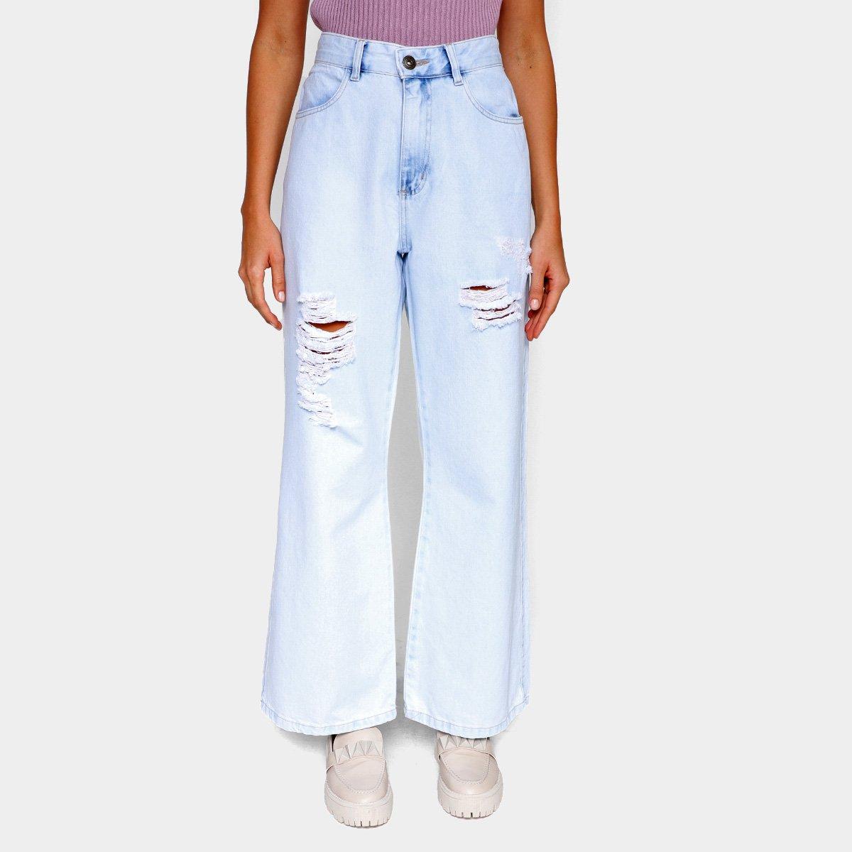 Calça Jeans Polo Wear Wide Leg Feminina - 1