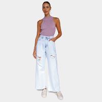 Calça Jeans Polo Wear Wide Leg Feminina - 4