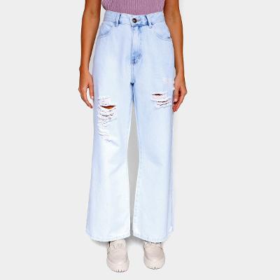 Calça Jeans Polo Wear Wide Leg Feminina