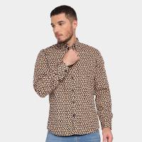 Camisa Manga Longa Pacific Blue Estampada Masculina - 1