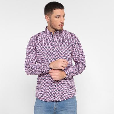 Camisa Manga Longa Pacific Blue Estampada Masculina