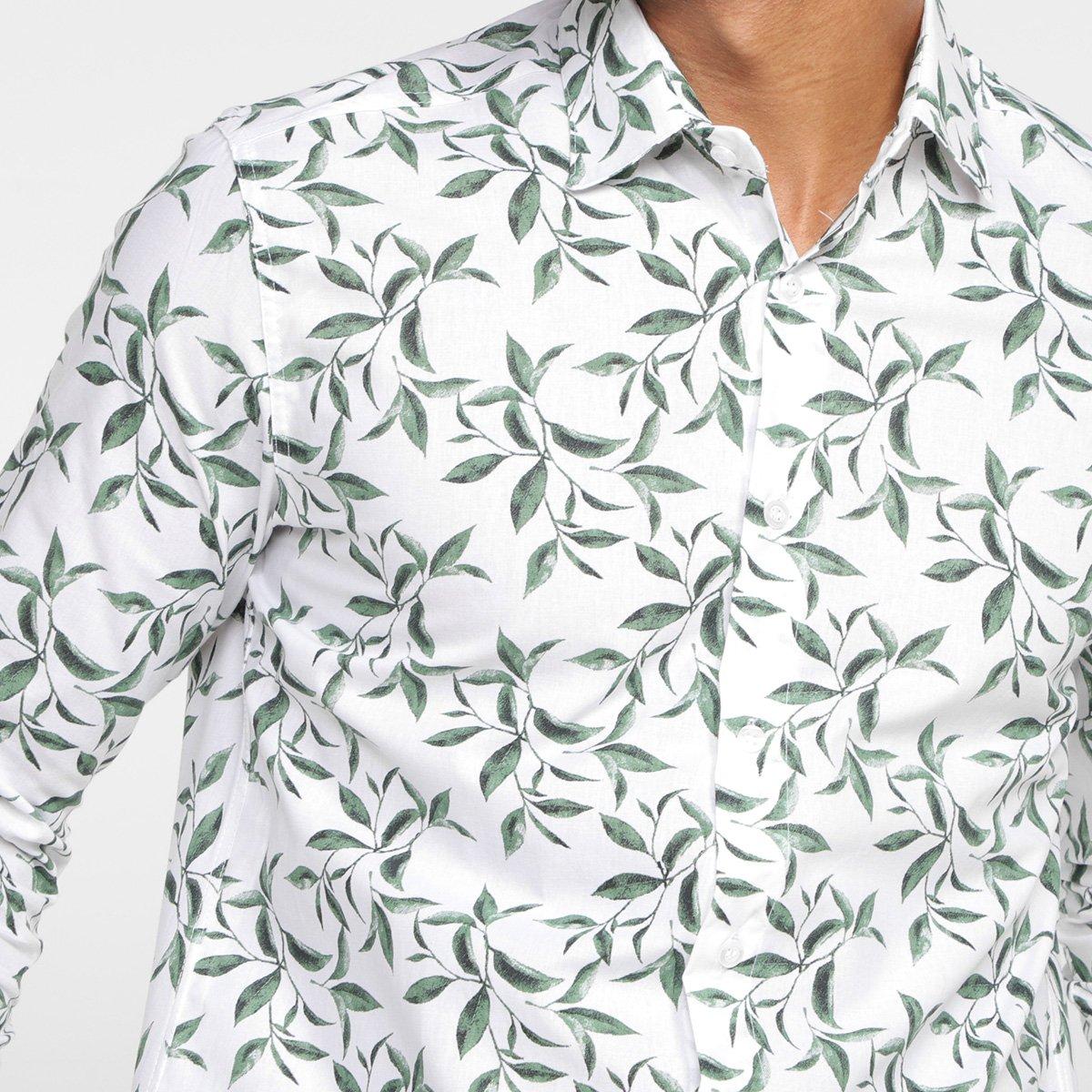 Camisa Manga Longa Milano Tricoline Estampada Masculina - 3