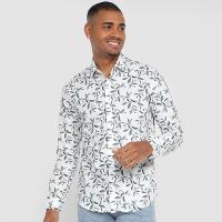 Camisa Manga Longa Milano Tricoline Estampada Masculina - 1