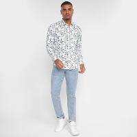 Camisa Manga Longa Milano Tricoline Estampada Masculina - 4