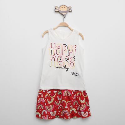 Conjunto Infantil Rovitex Regata E Saia Estampada Menina