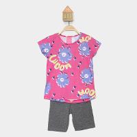 Conjunto Infantil Curto Kamylus Camiseta e Short Menina - 1