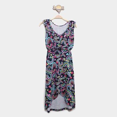 Conjunto Infantil For Girl Blusa Com Babado E Saia Com Transpasse Menina