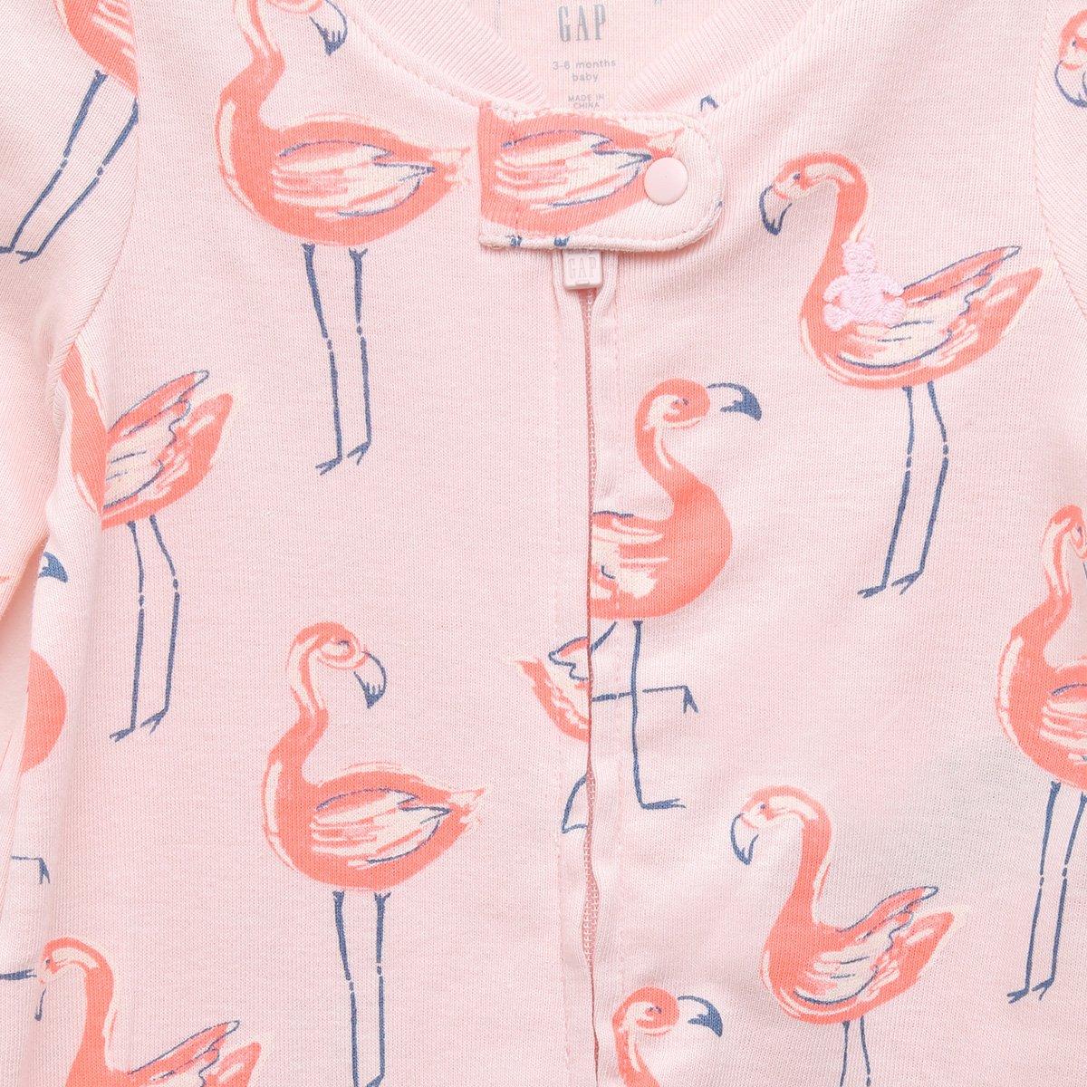 Macacão Bebê GAP Longo Flamingo Feminino - 3