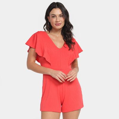 Macaquinho Hering Babado Gola V Feminino