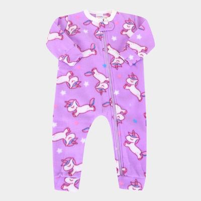 Macacão Pijama Bebê Candy Kids Soft Fleece Unicórnio Feminino