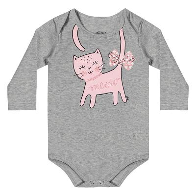 Body Bebê Elian Cat Meoro Manga Longa Feminino