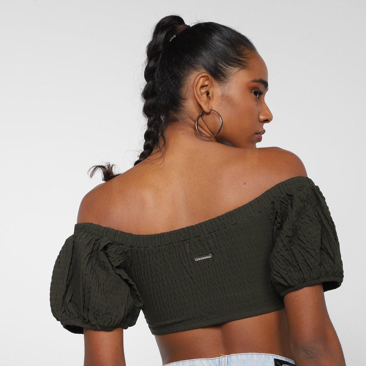 Top Cropped Colcci Manga Bufante Feminino - 2