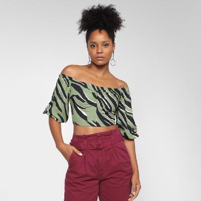 Top Cropped Ciganinha Mercatto Ferino Feminino