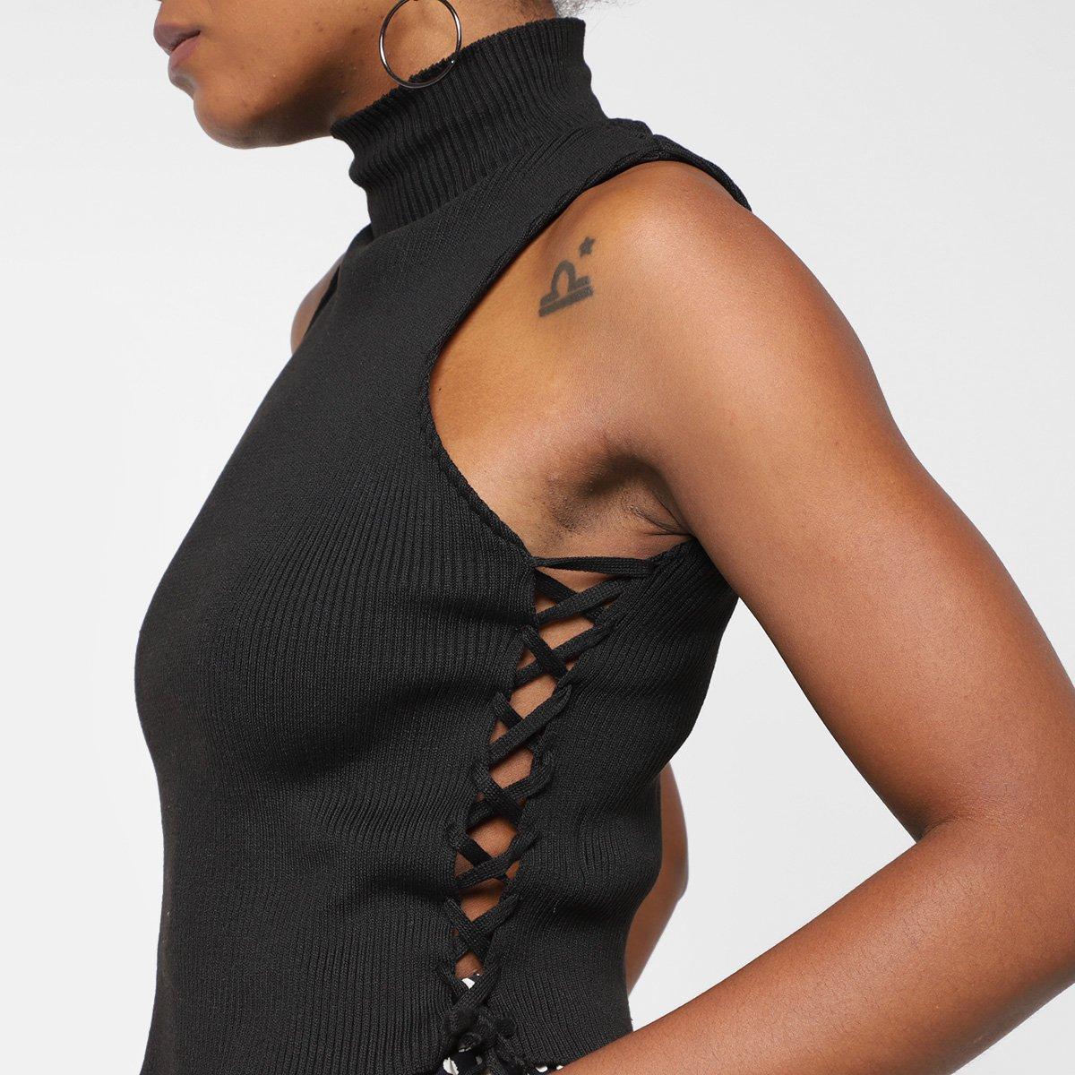 Top Cropped Tricô Mercatto Canelada Feminina - 3