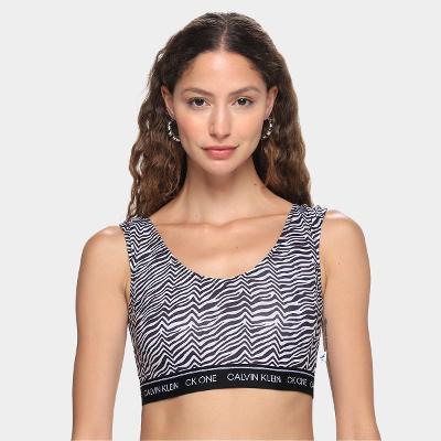 Top Calvin Klein Animal Print Zebra Alças Largas