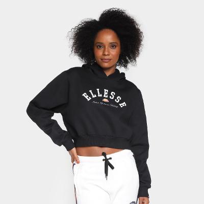 Blusa Moletom Cropped Ellesse Com Capuz Feminina