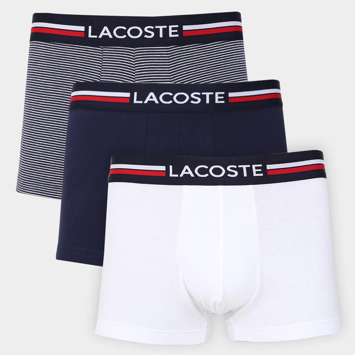 Kit Cuecas Boxer Lacoste Básicas 3 Peças - 1