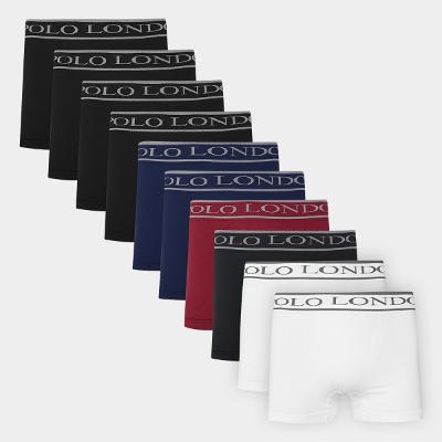 Kit Cueca Boxer Polo London Club Microfibra 10 Peças