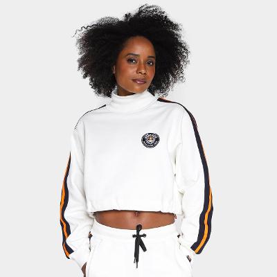 Blusa Moletom Cropped Ellesse Gola Alta Feminina