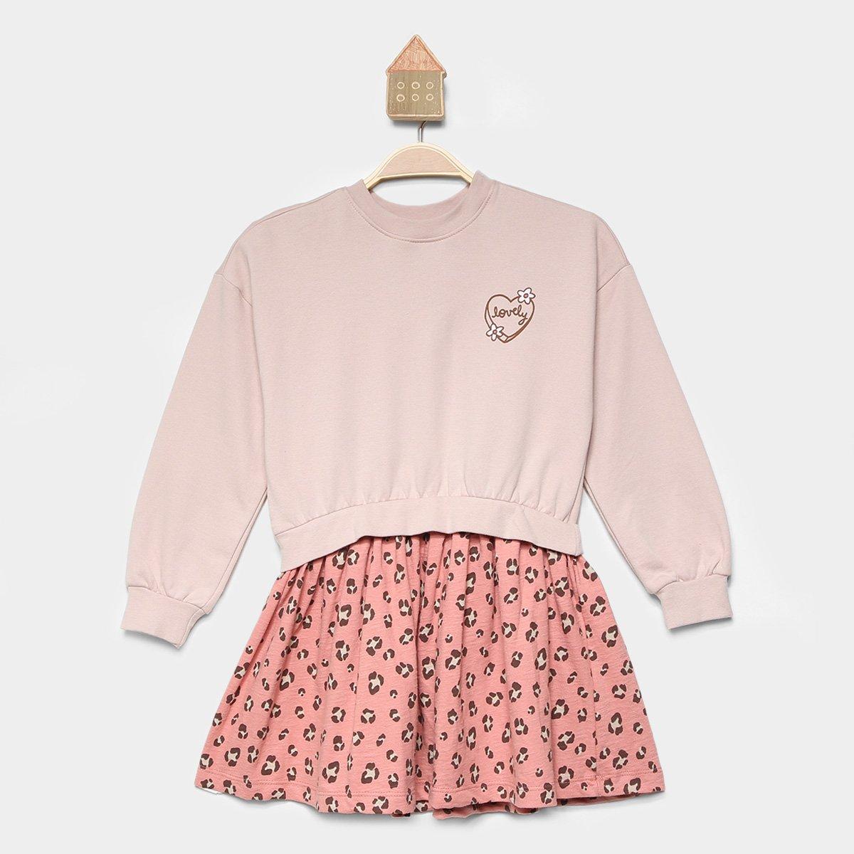 Vestido Infantil Manga Longa Hering Lovely Menina - 1