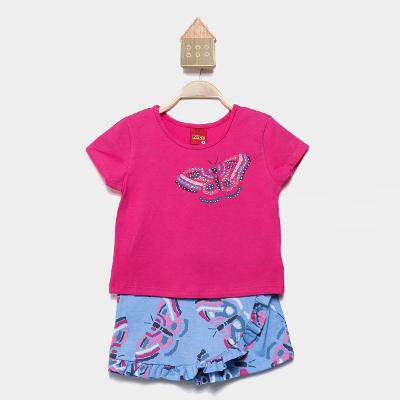 Conjunto Curto Infantil Kyly Estampado Menina