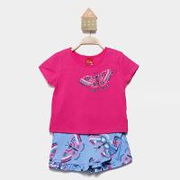 Conjunto Curto Infantil Kyly Estampado Menina - 1