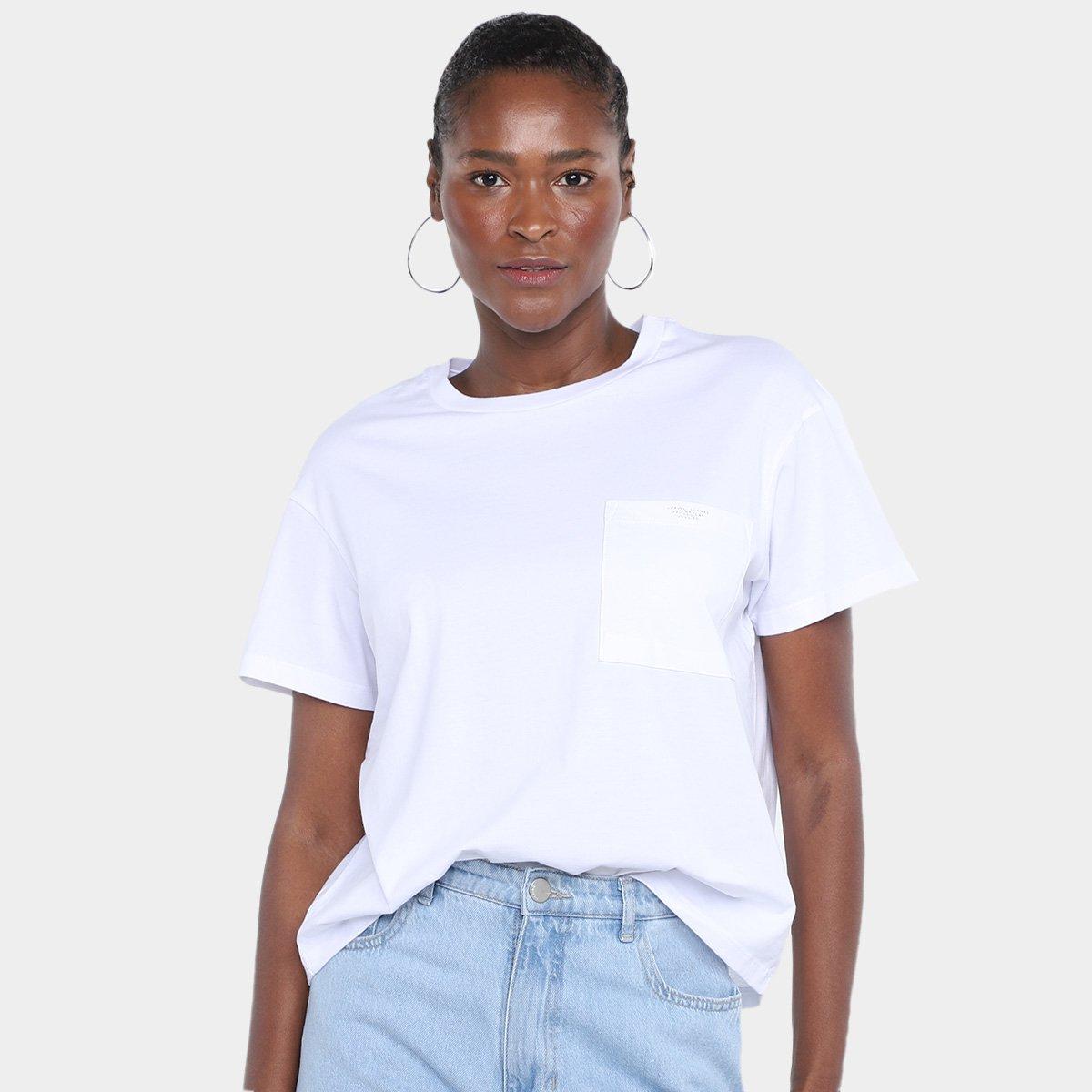 Camiseta Cropped Ellus Pocket Hotfix Feminina - 1