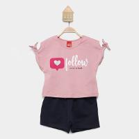 Conjunto Curto Infantil Kyly Estampado Menina - 1