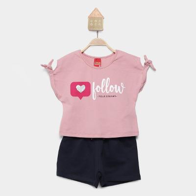 Conjunto Curto Infantil Kyly Estampado Menina