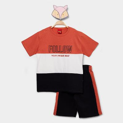 Conjunto Infantil Curto Kyly Casual Tricolor Menino
