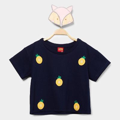 Blusa Cropped Infantil Kyly Abacaxi Menina