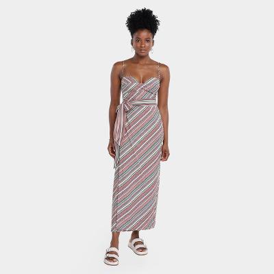 Vestido Farm Alcinhas Listra Pipa