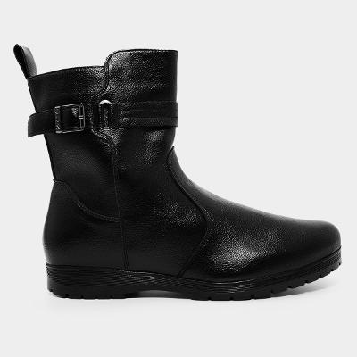 Bota Mooncity Rasteira Cano Curto  Feminina