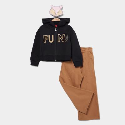 Conjunto Longo Moletom Infantil Kyly Estampado Menina