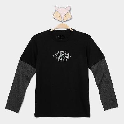 Camiseta Manga Longa Infantil Calvin Klein NYC Menino