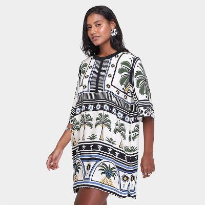 Vestido Farm T-Shirt Jardim Tropical Feminino
