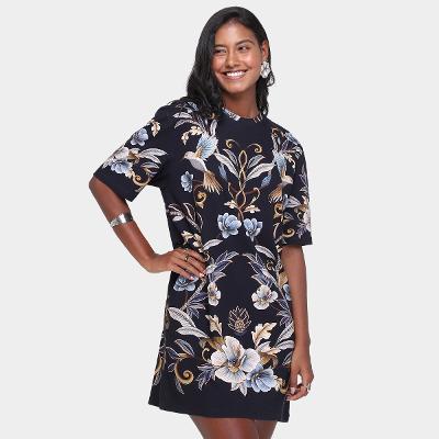Vestido Farm T-Shirt Básico Jardim Real Feminino