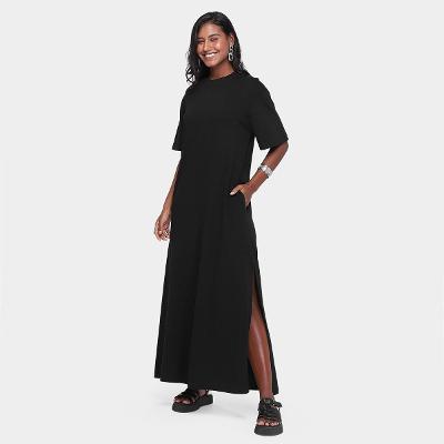 Vestido Farm T-Shirt Fenda Feminino