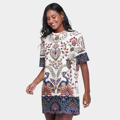 Vestido Farm Básico Jardim Maravilhoso Feminino