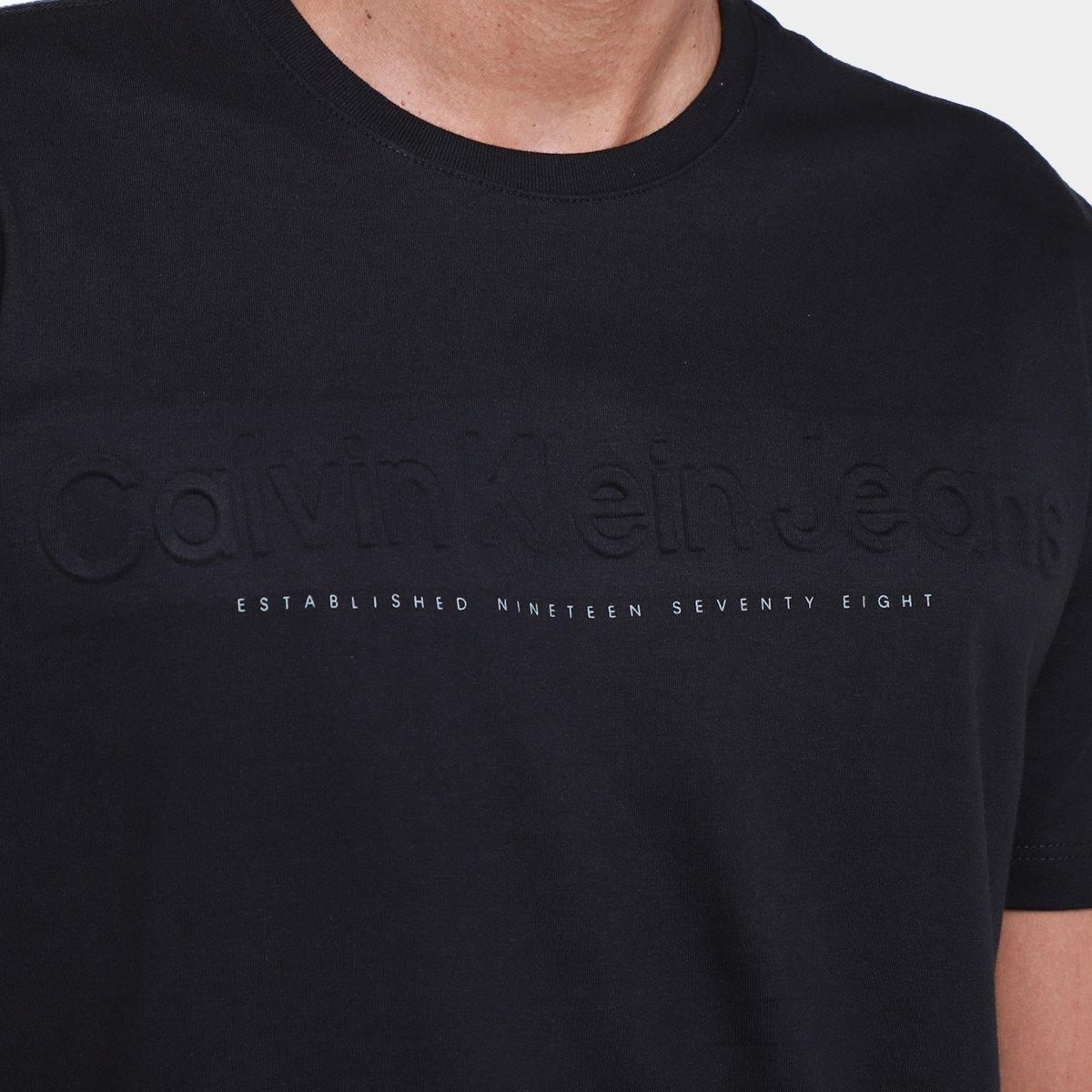 Camiseta Calvin Klein Embossed Minimal Logo Masculina - 3