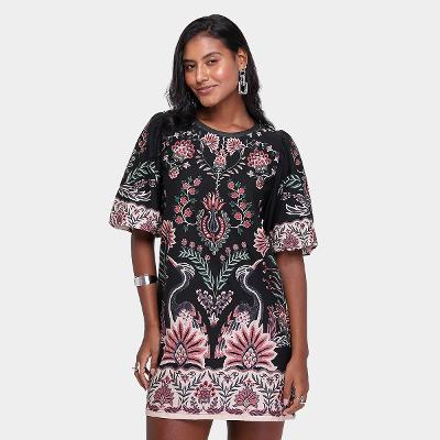 Vestido Farm Tshirt  Fofa Jardim Maravilhos