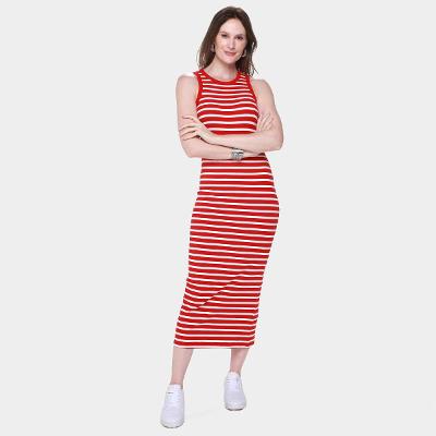 Vestido Tommy Hilfiger Midi Slim Ribana