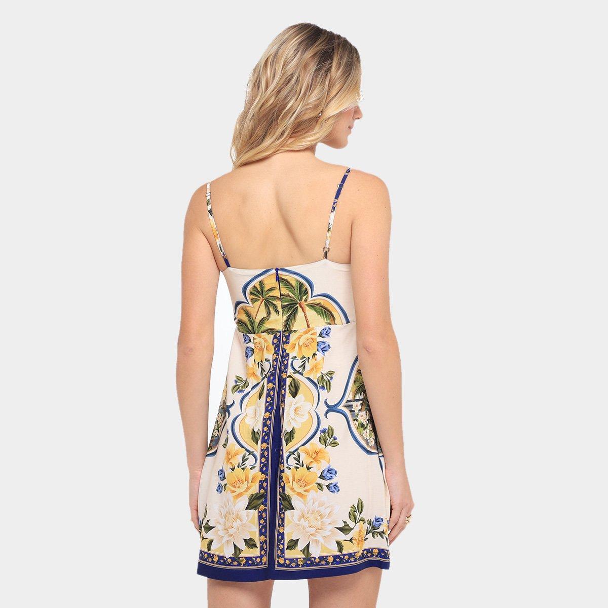 Vestido Farm Curto Lenço de Flor do Rio - 2