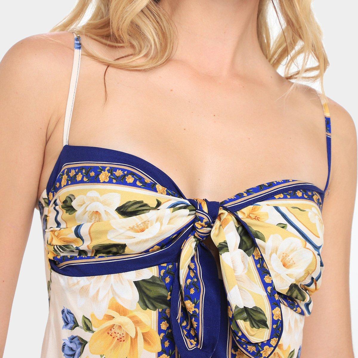 Vestido Farm Curto Lenço de Flor do Rio - 3